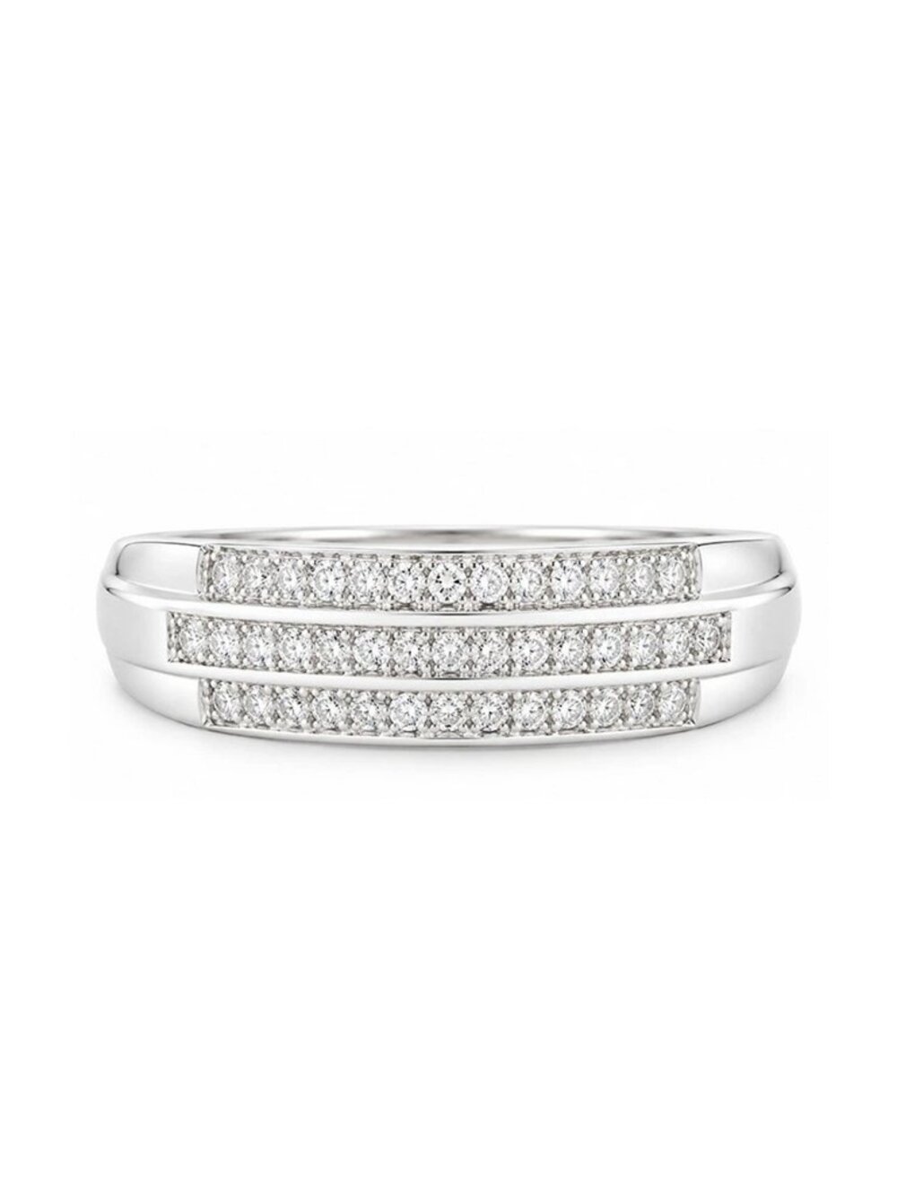 Genuine 0.50 Cts Diamonds Ring 14k White Gold